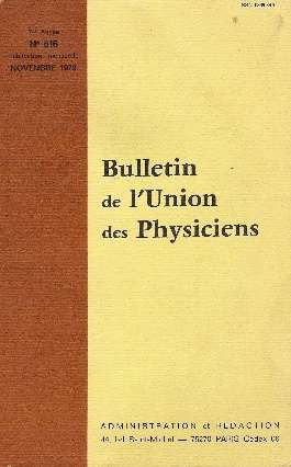 Bulletin de l'Union des Physiciens